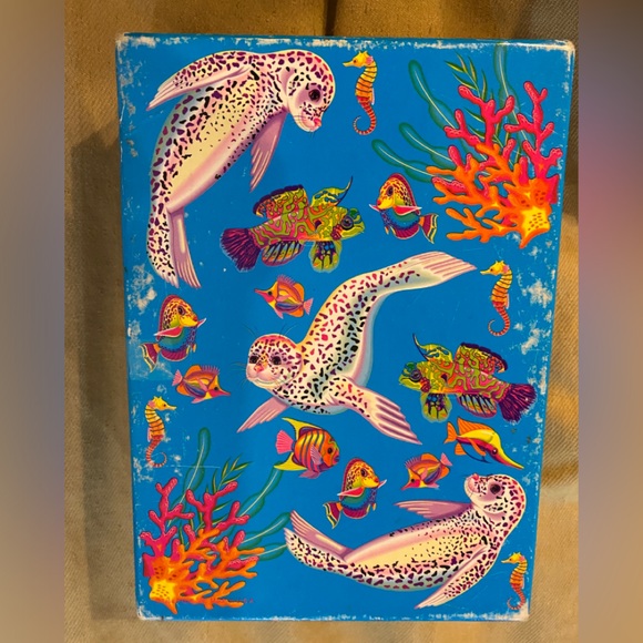 Vintage Lisa Frank seal pup rainbow reed cardboard box - Picture 9 of 11